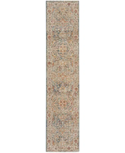 Nourison Home Sahar Shr03 2'3" X 10'2" Runner Area Rug In Blue