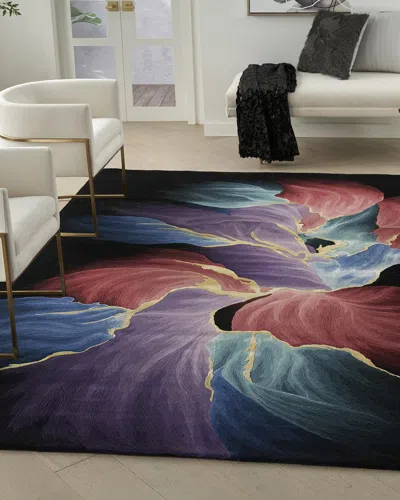 Nourison Petals In Black Hand-tufted Rug, 10' X 14'