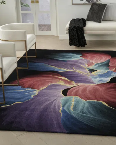 Nourison Petals In Black Hand-tufted Rug, 5' X 8'