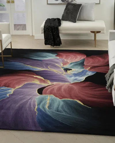 Nourison Petals In Black Hand-tufted Rug, 8' X 10' In Multi