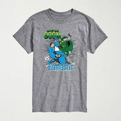 Novelty Mens Crew Neck Short Sleeve Regular Fit Marvel Big And Tall Graphic T-shirt In Gray