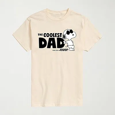 Novelty Mens Crew Neck Short Sleeve Regular Fit Snoopy Graphic T-shirt In Sand