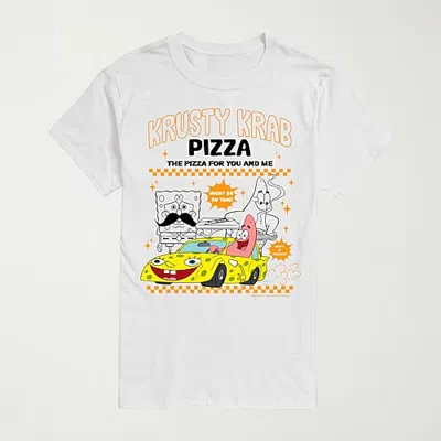 Novelty Mens Crew Neck Short Sleeve Regular Fit Spongebob Big And Tall Graphic T-shirt In White