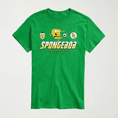 Novelty Mens Crew Neck Short Sleeve Regular Fit Spongebob Graphic T-shirt In Green