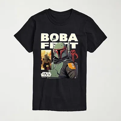 Novelty Mens Crew Neck Short Sleeve Regular Fit Star Wars Graphic T-shirt In Black