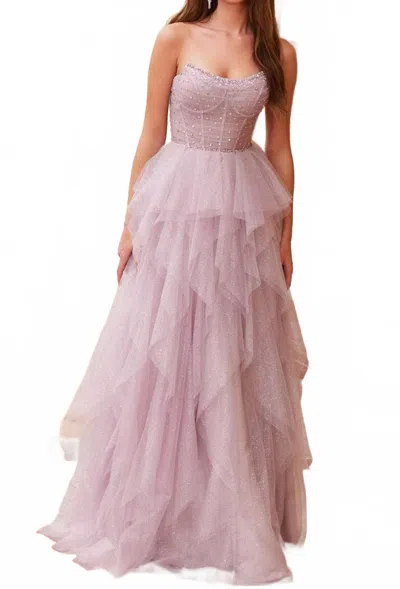Nox Anabel Women's A Line Glitter Tulle Dress In Mauve In Pink
