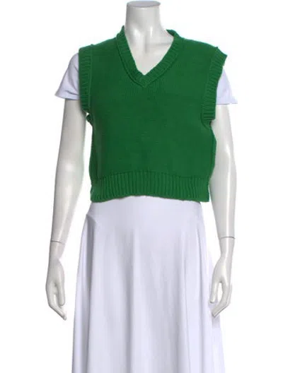 Pre-owned Nsf V-neck Sweater In Green