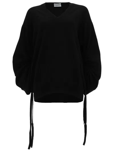 Nude Maglia In Cotone Con Scollo A V In Black