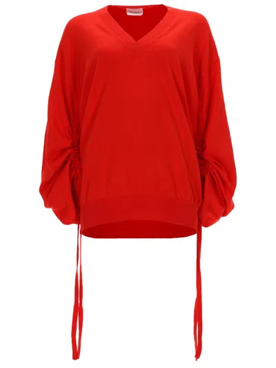Nude Maglia In Cotone Con Scollo A V In Red