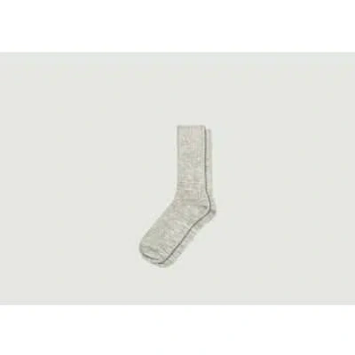 Nudie Jeans Men's Slub Stripe Socks In Grey