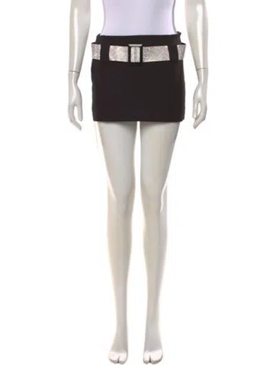 Pre-owned Nué Crystal Embellishments Mini Skirt In Silver