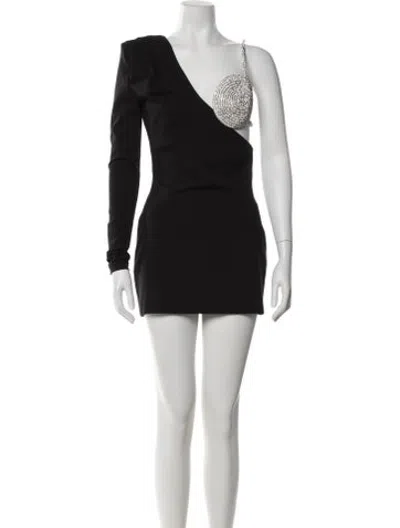 Pre-owned Nué One-shoulder Mini Dress In Grey