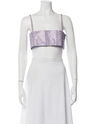 Pre-owned Nué Square Neckline Sleeveless Crop Top In Purple