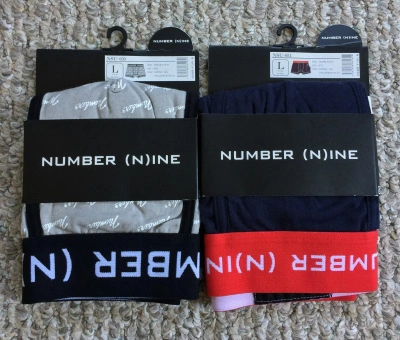 Pre-owned Number N Ine New Number (n)ine Logo Boxer Briefs Set Of 2 In Gray/black