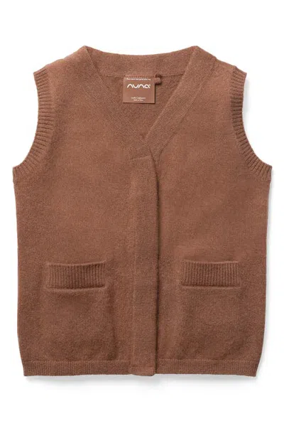 Nuna Babies'  Kids' Cashmere Sweater Vest In Brown