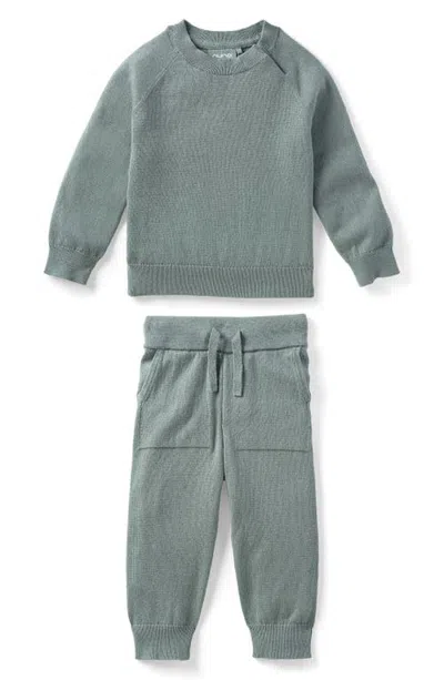 Nuna Babies'  Supima Cotton 2-piece Sweater Set In Gray