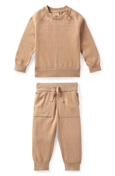 Nuna Babies'  Supima Cotton 2-piece Sweater Set In Nude