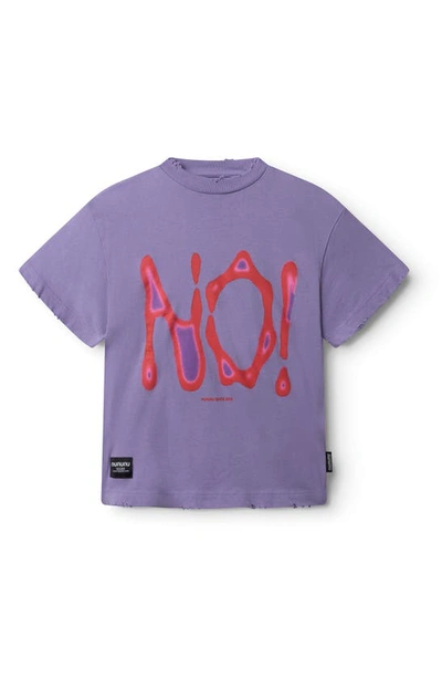 Nununu Kids' Hell No T-shirt In Mauve Mist