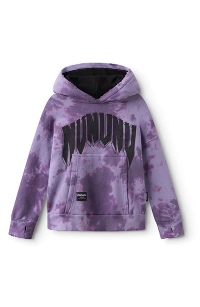 Nununu Kids' Rawk-nu-roll Tie Dye Hoodie In Cloudy Mauve Mist