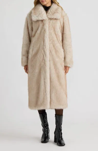 Nvlt Faux Fur Coat In Brown