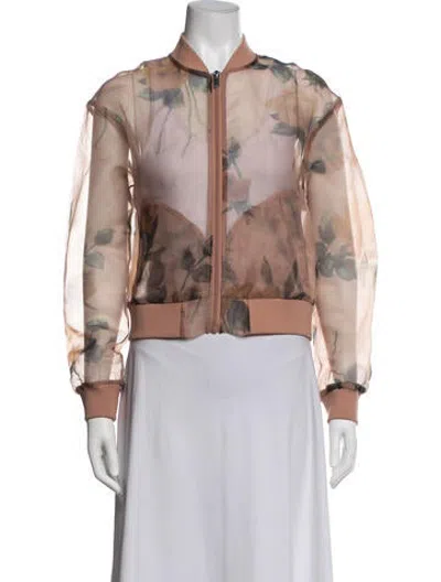 Pre-owned Nvlt Floral Print Bomber Jacket In Neutrals