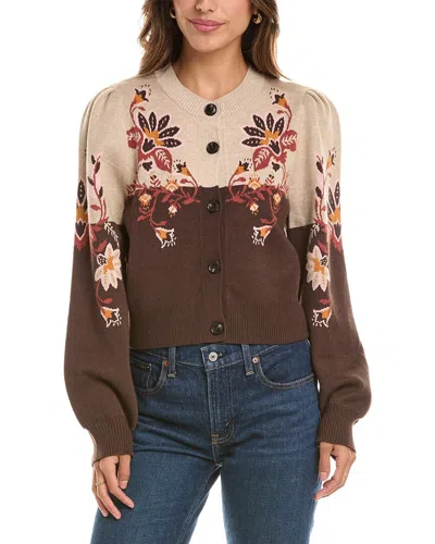 Nvlt Jacquard Colorblock Cardigan In Multi