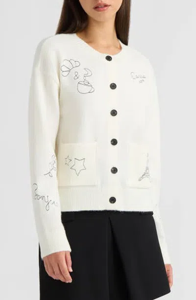 Nvlt Paris Embroidered Cardigan In White