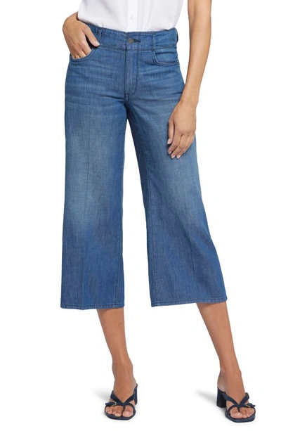 Nydj Brigitte High Waist Capri Wide Leg Jeans In Mission Blue