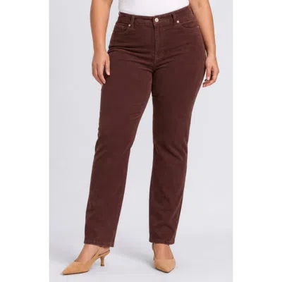 Nydj Marilyn Straight Leg Corduroy Pants In Brown