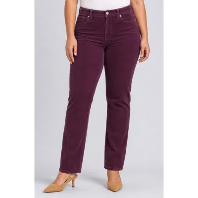 Nydj Marilyn Straight Leg Corduroy Pants In Purple