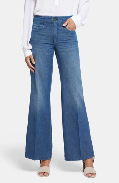 Nydj Teresa Hollywood High Waist Wide Leg Jeans In Mission Blue