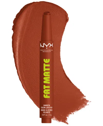Nyx Professional Makeup Fat Matte Lipstick, 0.07 Oz. In Brown