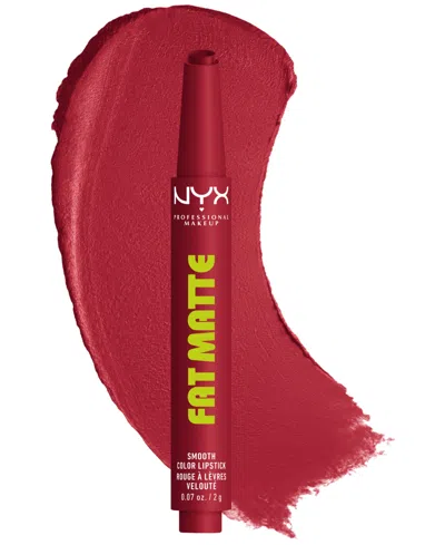Nyx Professional Makeup Fat Matte Lipstick, 0.07 Oz. In Red