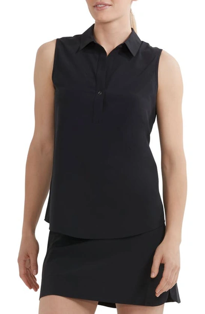 Nz Active By Nic+zoe Nz Active Tech Stretch Collar Tank In Black Onyx