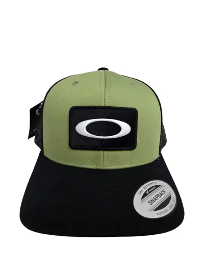 Oakley Logo-patch Mesh-panel Trucker Hat In Black