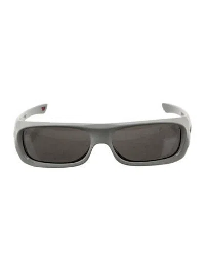 Pre-owned Oakley Square Tinted Sunglasses In White