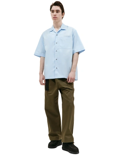 Oamc Kurt Shirt With Silk Patch In Blue