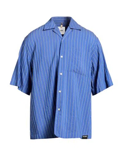 Oamc Man Shirt Blue Size S Viscose, Silk, Cotton