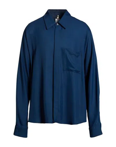 Oamc Man Shirt Midnight Blue Size S Viscose