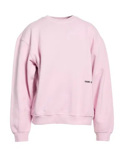 Oamc Man Sweatshirt Pink Size S Cotton In Animal Print