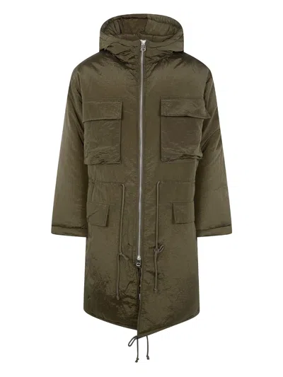 Oamc Multi-pocket Hooded Parka In Brown