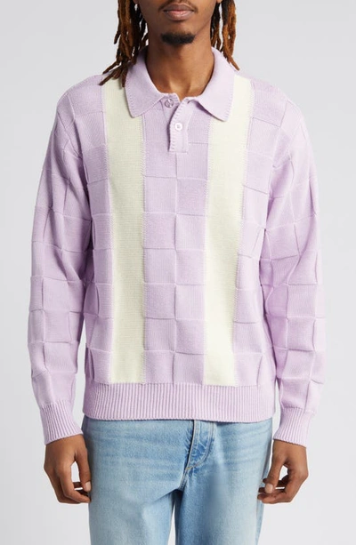 Obey Albert Polo Sweater In Lilac