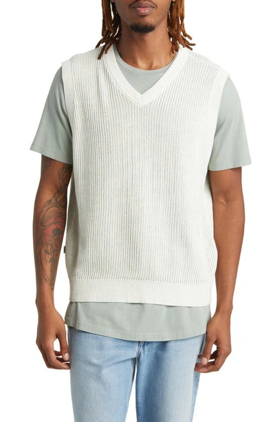 Obey Clynton V-neck Sweater Vest In Unbleached Multi