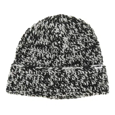 Obey Desmond Crochet Beanie Hat In Black