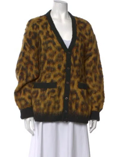 Pre-owned Obey Nylon Animal Print Sweater In Multicolor