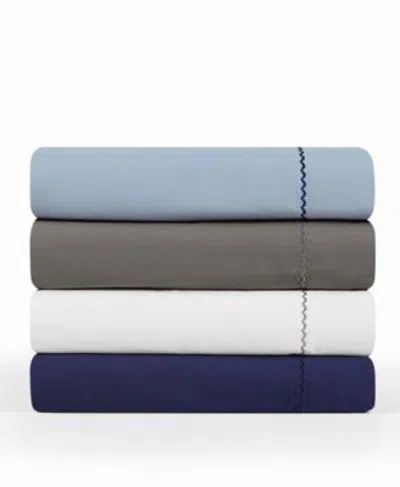 Oceanfront Resort Embroidered Percale 200 Thread Count 4 Pc. Sheet Sets In Navy