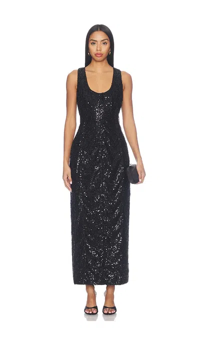 Odd Muse Sequin Midi Dress In Black