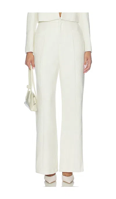 Odd Muse Tweed Slim Flare Trousers In Ivory