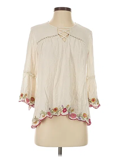 Pre-owned Oddi 3/4 Sleeve Blouse In Ivory