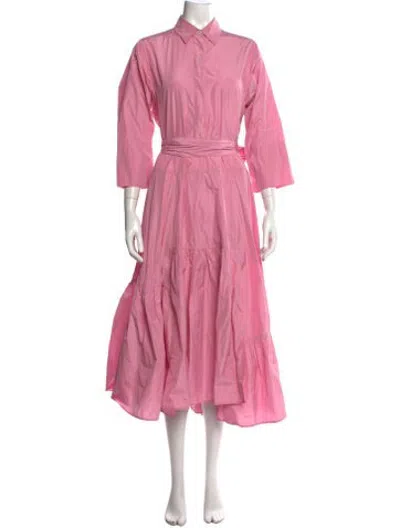 Pre-owned Odeeh Midi Length Dress In Pink